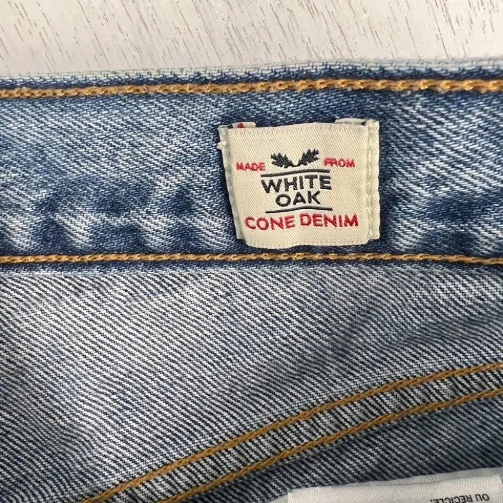 Levi's White Cone Oak Denim Cutoff Shorts Distressed Women's 27 High Rise - Picture 3 of 7